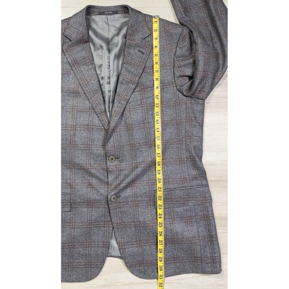 Zegna Men’s Plaid Silk and Cashmere Sport Blazer Jacket. Size: 54R Italy 44 - Picture 4 of 7